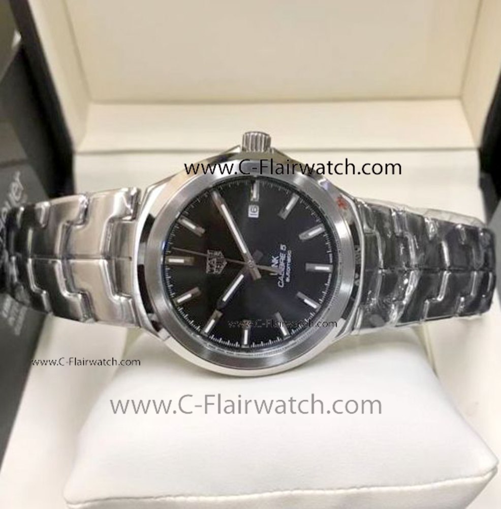 TagHeuer LINK Calibre 5 Stainless Steel Black Dial Watch Men